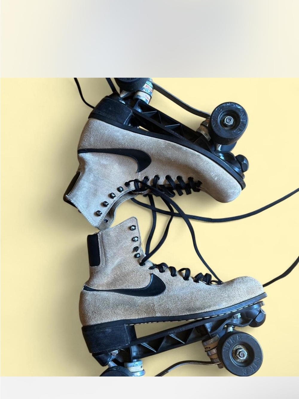 Vintage Nike Suede Roller Skates with Black Swoosh